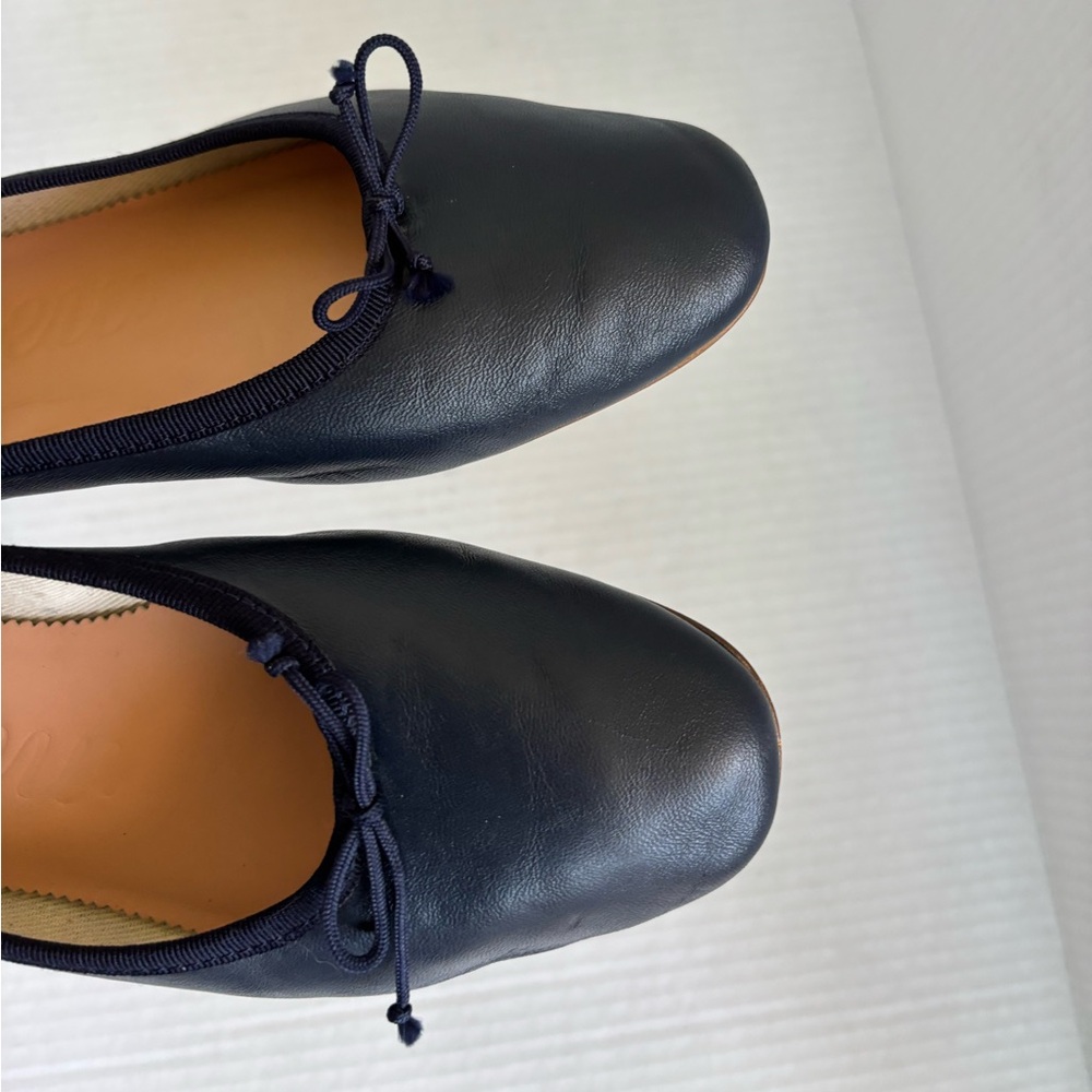 J Crew Zoe Navy Leather Ballet Flats Sz 7.5 - Picture 3 of 8